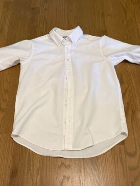 Classic White Short-Sleeve Button-Down Shirt
